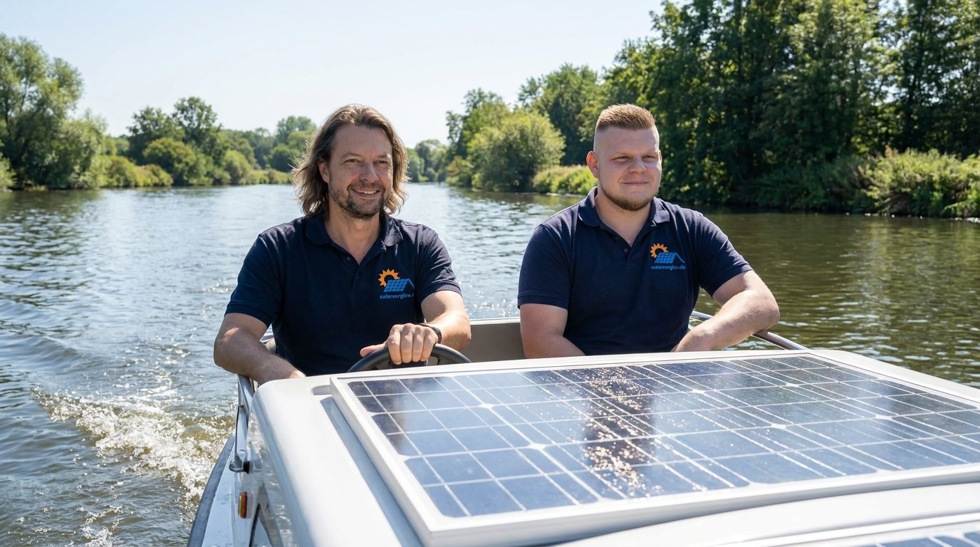 Lautloses Solarboot auf dem Wasser