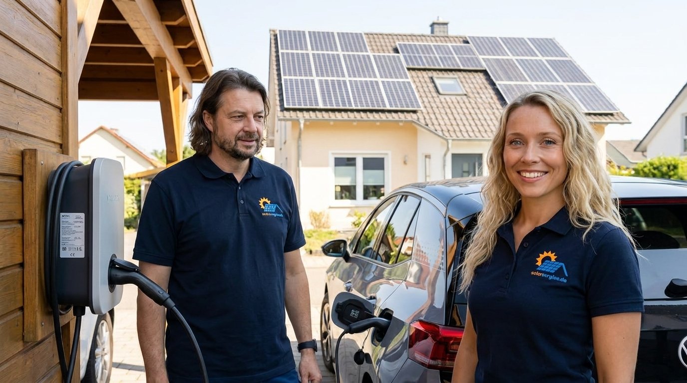 E-Auto lädt unter dem Solarcarport